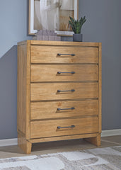 Elite Furniture Outlet - Ashley Furniture - Sherbana Bedroom - California King Panel Bed / Light Brown - B833B5