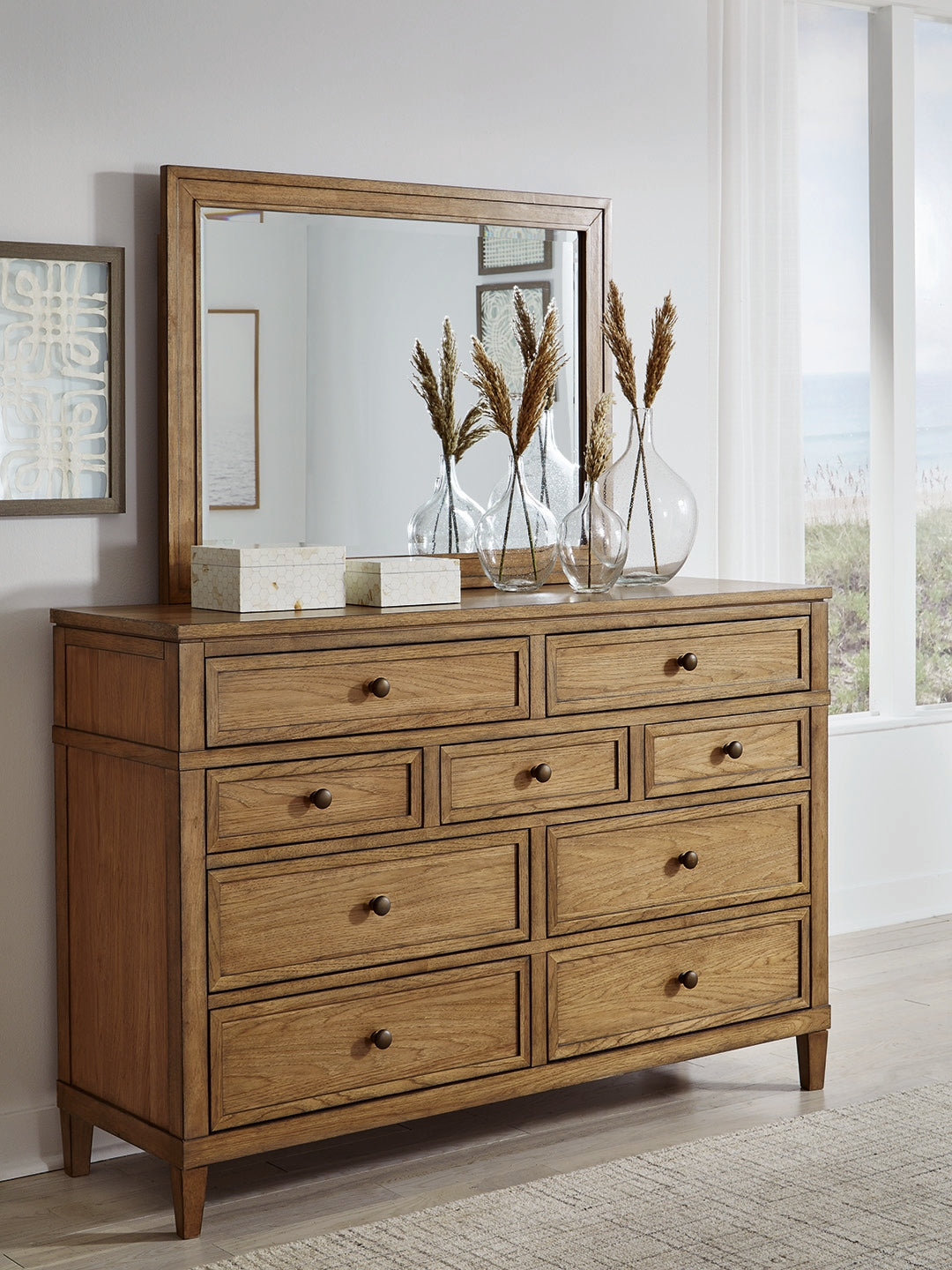 Elite Furniture Outlet - Ashley Furniture - Sharlance Bedroom - Dresser and Mirror / Brown - B895B1