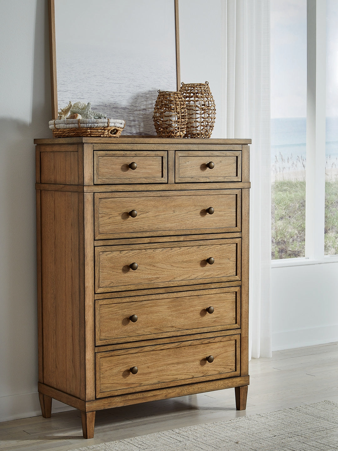 Elite Furniture Outlet - Ashley Furniture - Sharlance Bedroom - Six Drawer Chest / Brown - B895-46