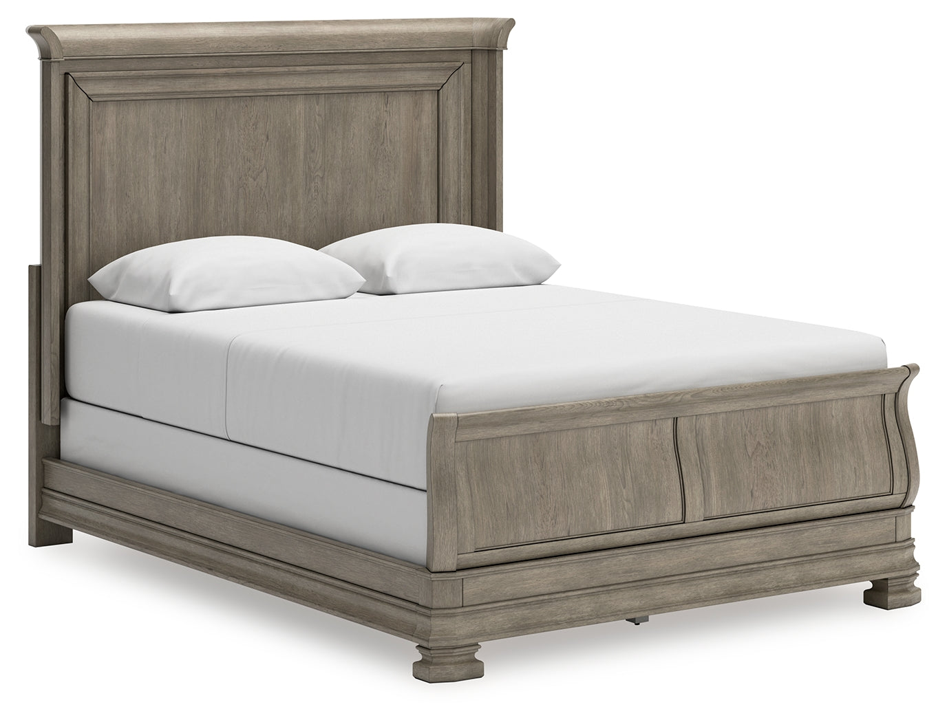 Elite Furniture Outlet - Ashley Furniture - Lexorne Bedroom - Queen Sleigh Bed / Gray - B924B2