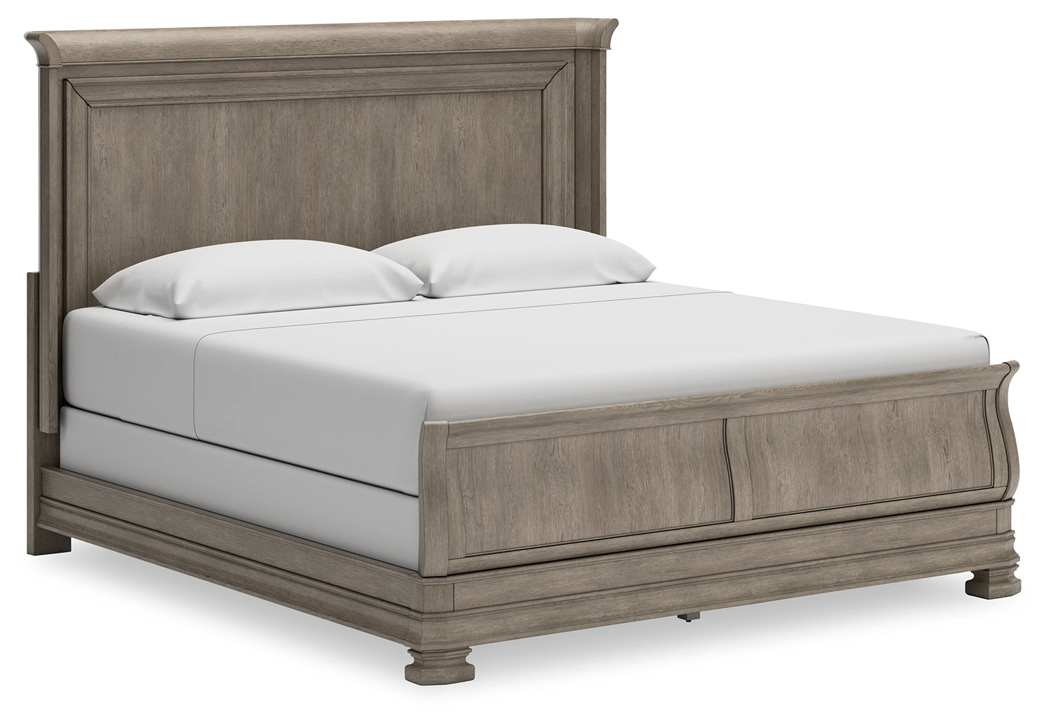 Elite Furniture Outlet - Ashley Furniture - Lexorne Bedroom - California King Sleigh Bed / Gray - B924B5
