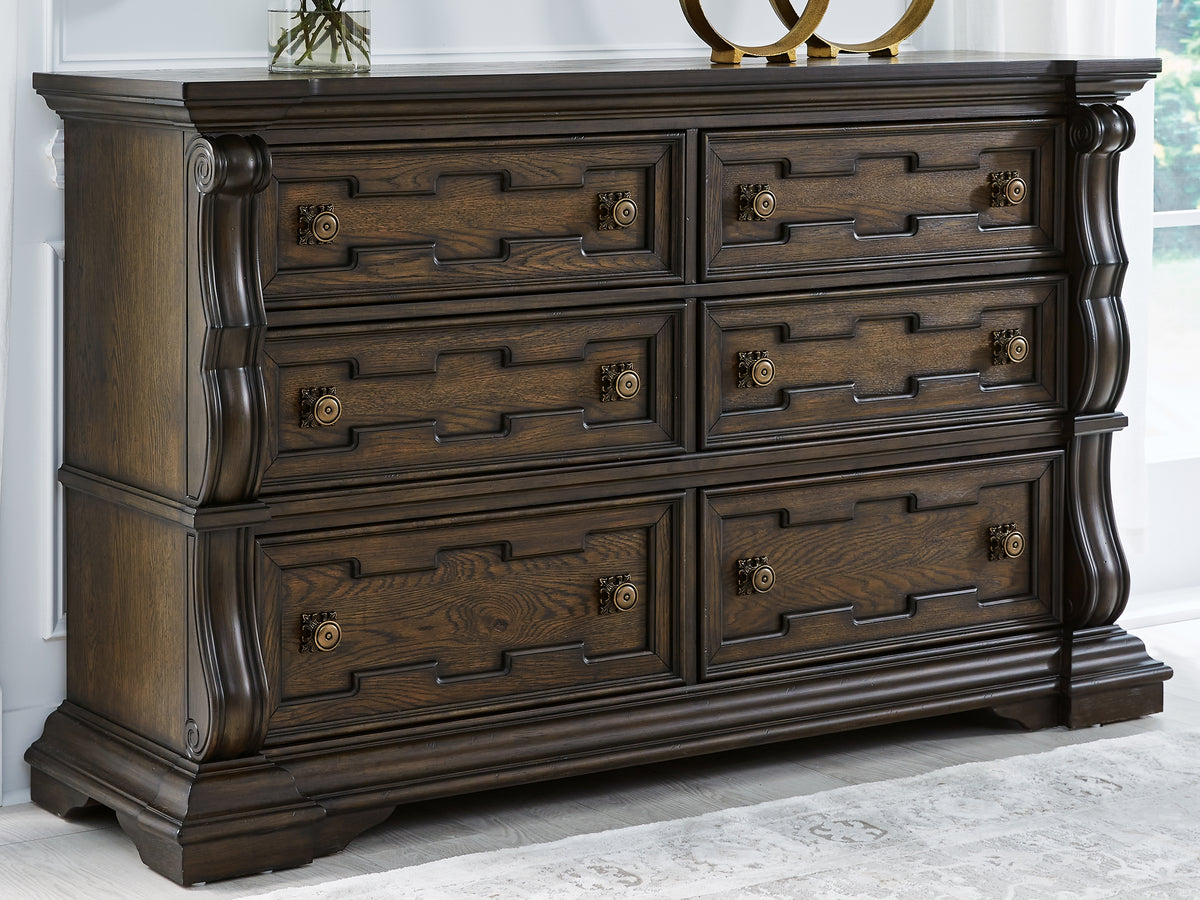 Elite Furniture Outlet - Ashley Furniture - Maylee Bedroom - California King Upholstered Bed / Dark Brown - B947B5