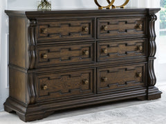 Elite Furniture Outlet - Ashley Furniture - Maylee Bedroom - California King Upholstered Bed / Dark Brown - B947B5