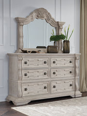Elite Furniture Outlet - Ashley Furniture - Bruchandi Bedroom - California King Upholstered Panel Bed / Antique White - PCB948B5