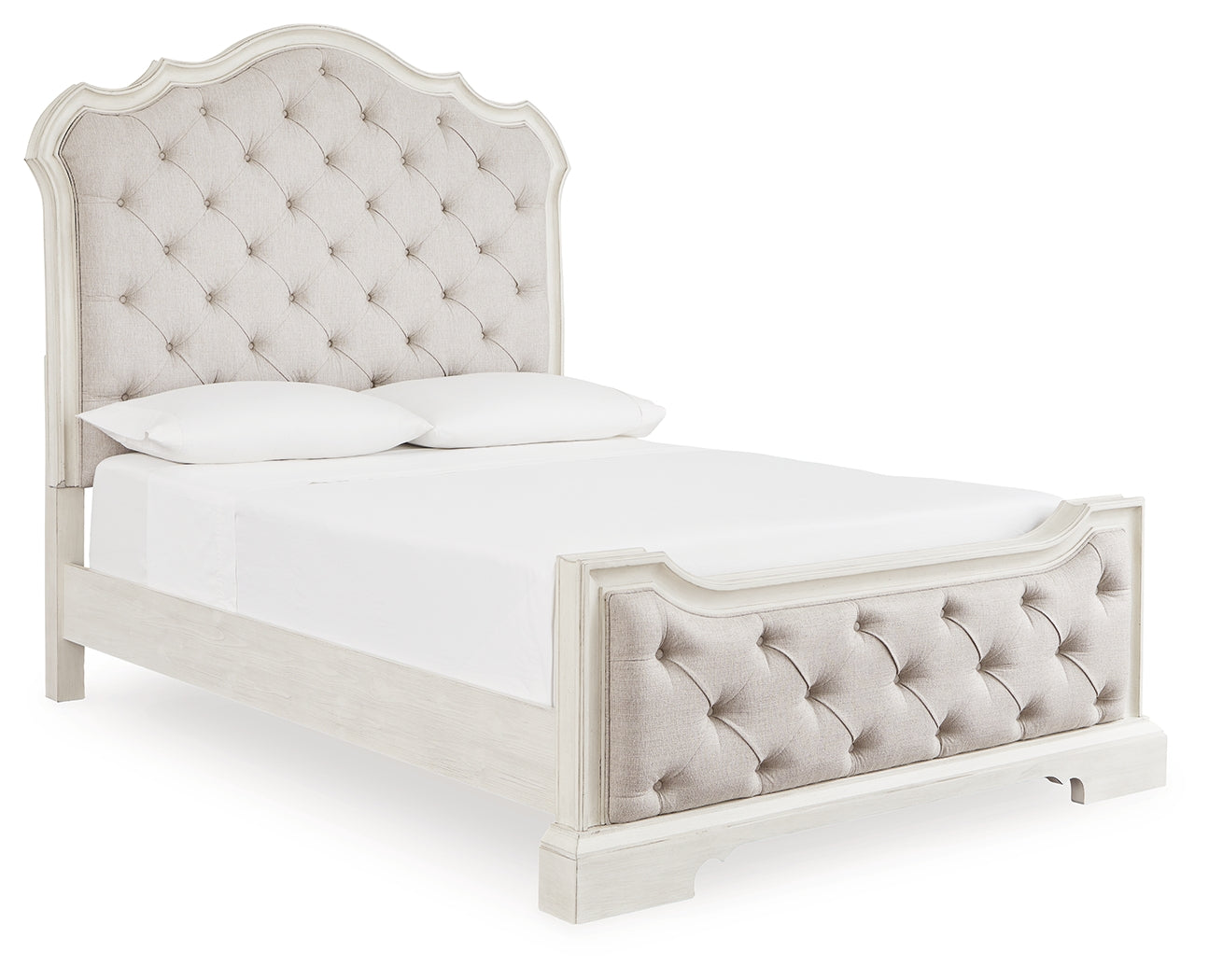 Elite Furniture Outlet - Ashley Furniture - Arlendyne Bedroom - Queen Upholstered Bed / Antique White - B980B2