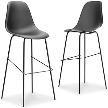 Elite Furniture Outlet - Ashley Furniture - Forestead Dining Room - Bar Height Bar Stool (Set of 2) / Black - D130-130X2