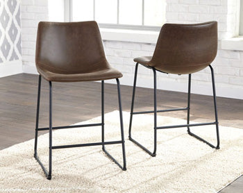 Elite Furniture Outlet - Ashley Furniture - Centiar Dining Room - Counter Height Bar Stool (Set of 2) / Brown - D372-124X2