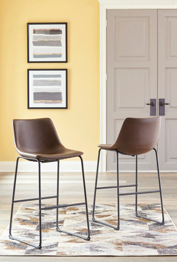 Elite Furniture Outlet - Ashley Furniture - Centiar Dining Room - Pub Height Bar Stool (Set of 2) / Brown - D372-130X2