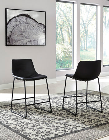 Elite Furniture Outlet - Ashley Furniture - Centiar Dining Room - Counter Height Bar Stool (Set of 2) / Black - D372-624X2