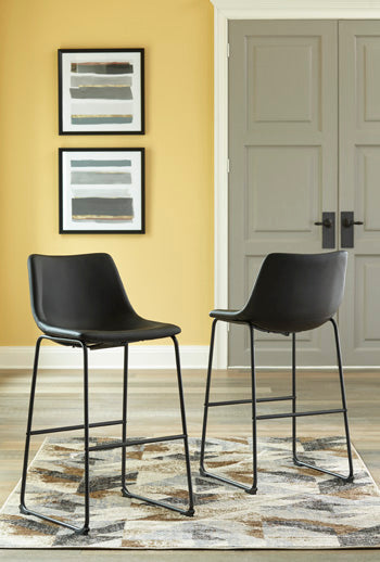 Elite Furniture Outlet - Ashley Furniture - Centiar Dining Room - Pub Height Bar Stool (Set of 2) / Black - D372-630X2