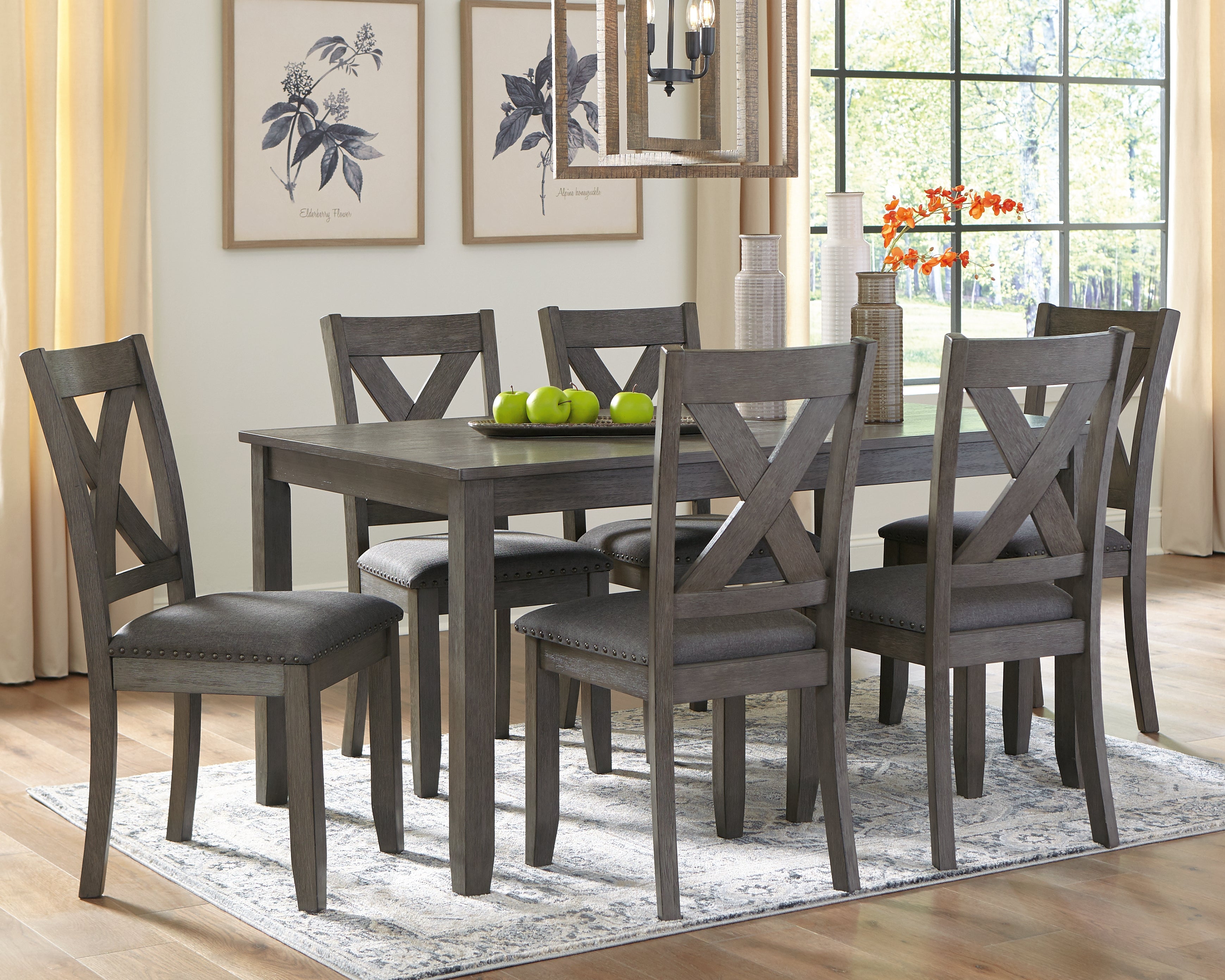 Elite Furniture Outlet - Ashley Furniture - Caitbrook Dining Room - RECT DRM Table Set (7/CN) / Gray - D388-425