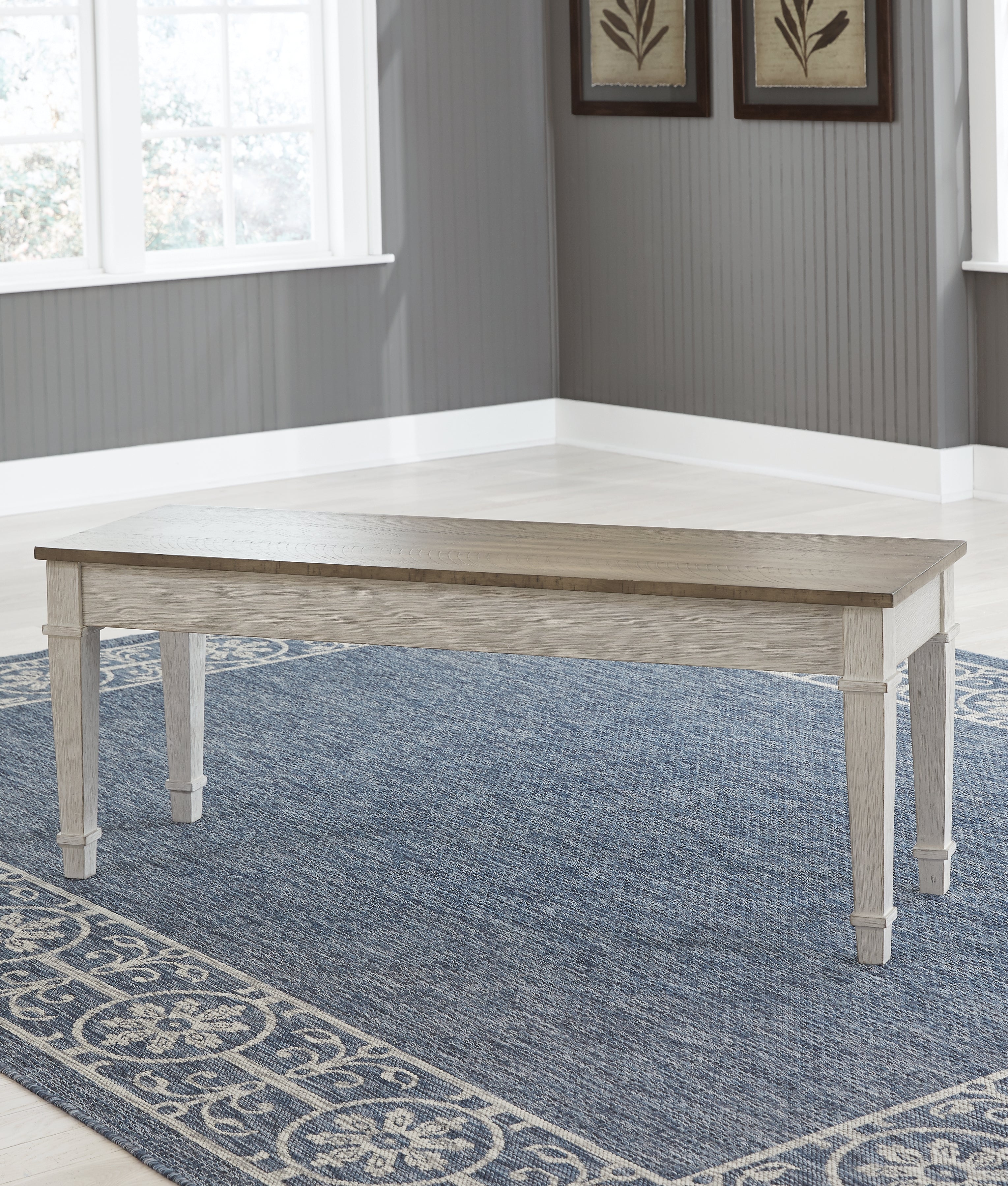 Elite Furniture Outlet - Ashley Furniture - Skempton Dining Room - Storage Bench / White/Light Brown - D394-00