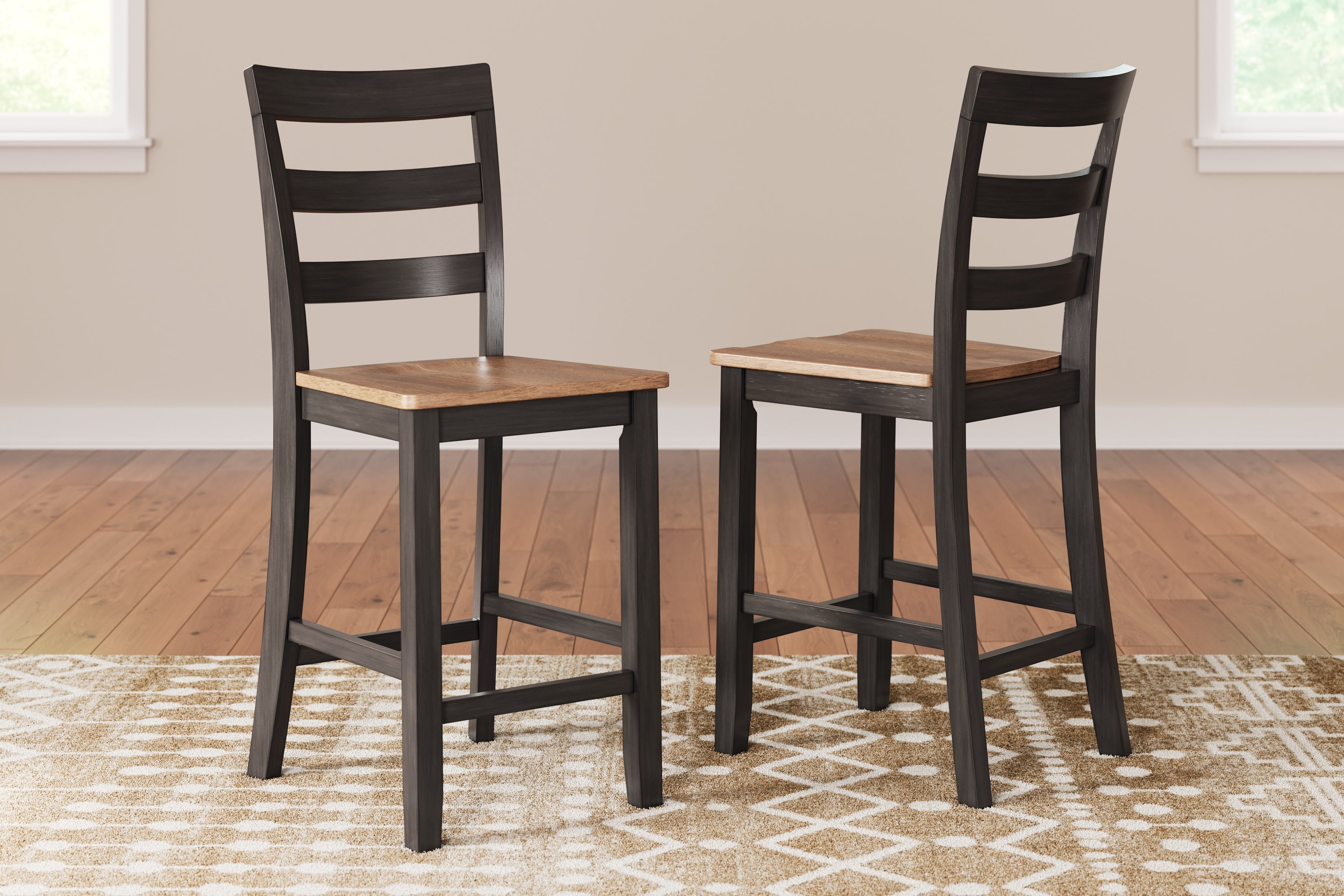 Elite Furniture Outlet - Ashley Furniture - Gesthaven Dining Room - Counter Height Barstool (Set of 2) / Natural/Brown - D396-124X2