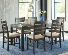 Elite Furniture Outlet - Ashley Furniture - Rokane Dining Room - Dining Room Table Set (7/CN) / Brown - D397-425