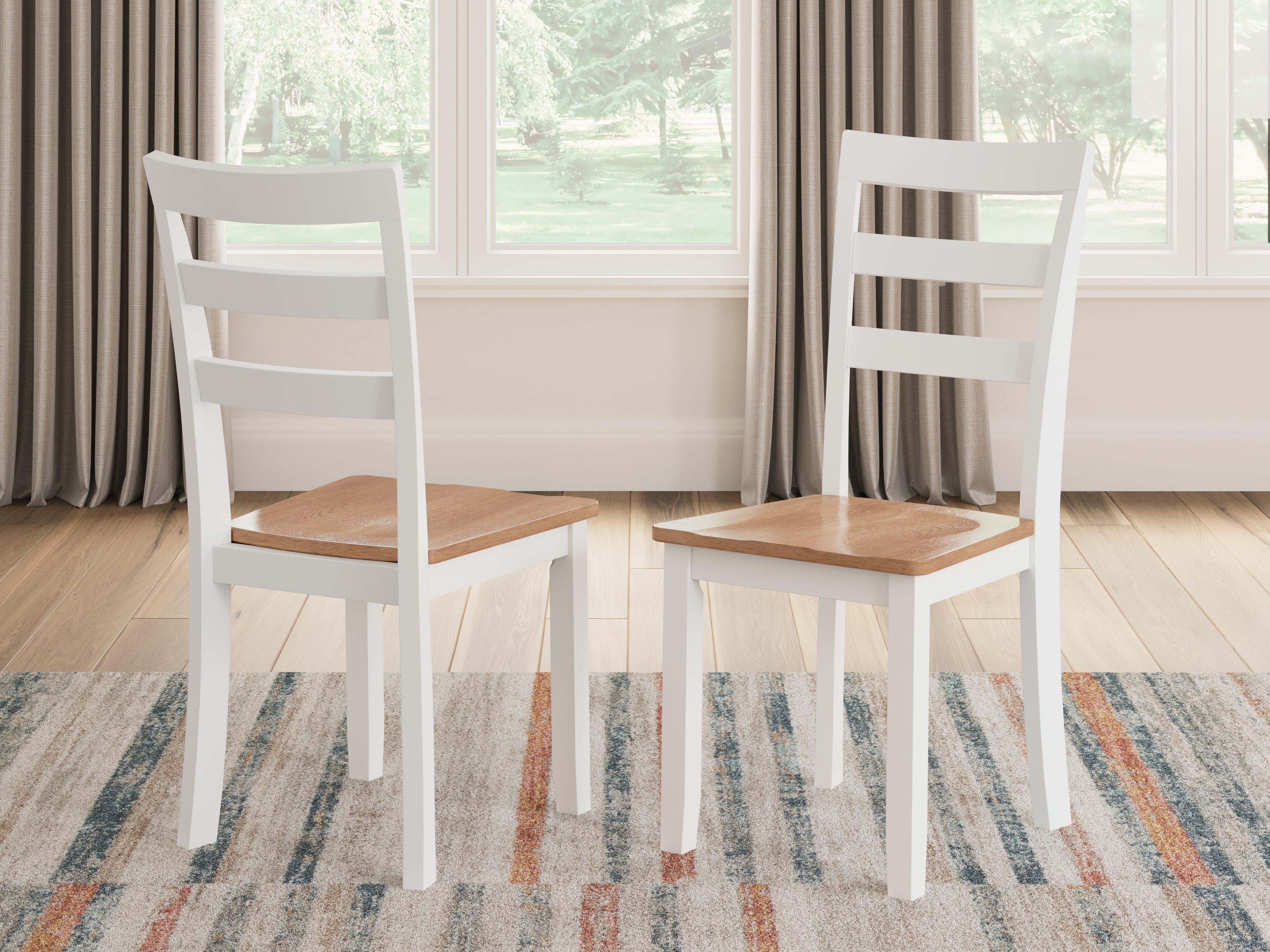 Elite Furniture Outlet - Ashley Furniture - Gesthaven Dining Room - Dining Chair (Set of 2) / Natural/White - D398-01X2