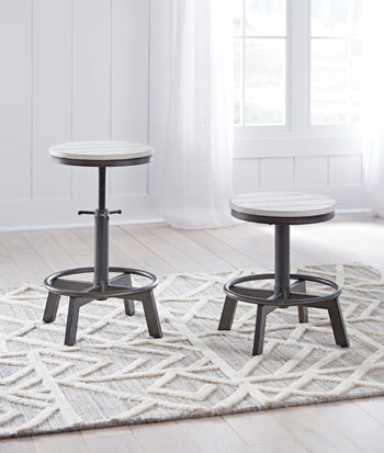 Elite Furniture Outlet - Ashley Furniture - Torjin Dining Room - Counter Height Stool (Set of 2) / Vintage White - D440-224X2