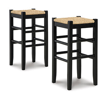 Elite Furniture Outlet - Ashley Furniture - Mirimyn Dining Room - Bar Height Bar Stool (Set of 2) / Black - D508-130X2