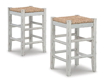 Elite Furniture Outlet - Ashley Furniture - Mirimyn Dining Room - Counter Height Bar Stool (Set of 2) / White - D508-224X2