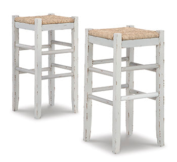 Elite Furniture Outlet - Ashley Furniture - Mirimyn Dining Room - Bar Height Bar Stool (Set of 2) / White - D508-230X2