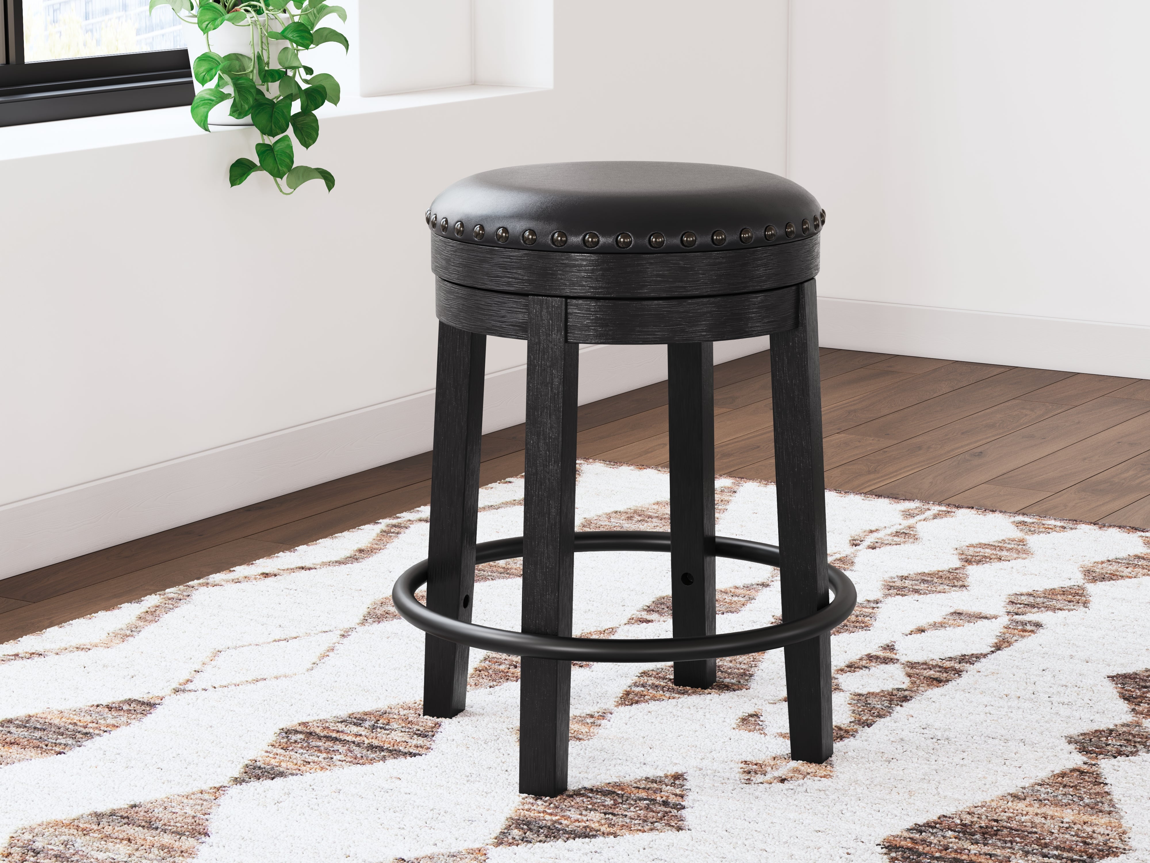 Elite Furniture Outlet - Ashley Furniture - Valebeck Dining Room - UPH Swivel Stool (1/CN) / Black - D546-824