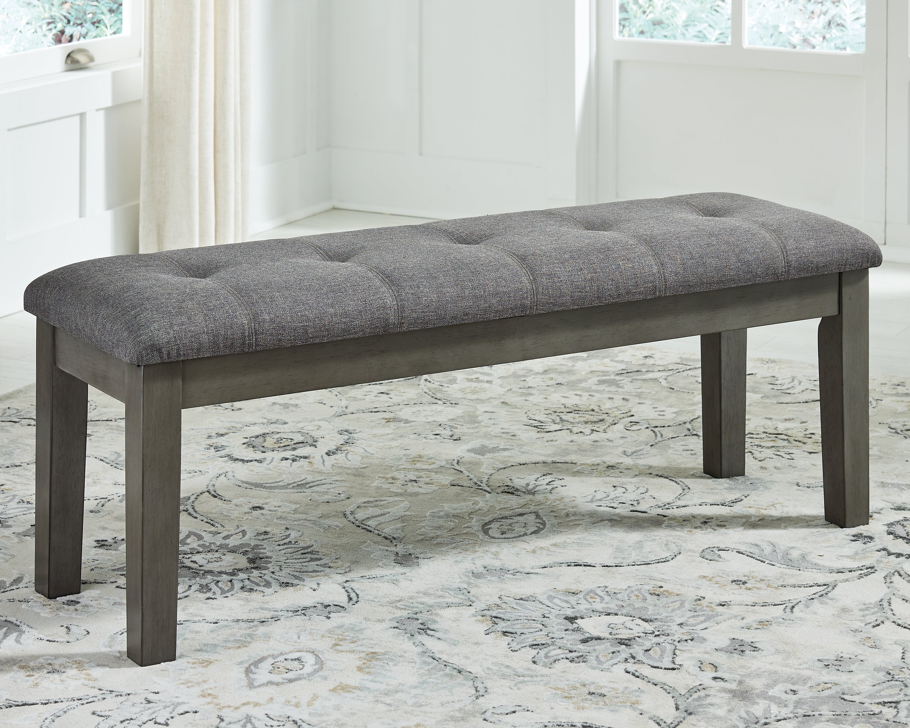 Elite Furniture Outlet - Ashley Furniture - Hallanden Dining Room - Large UPH Dining Room Bench / Two-tone Gray - D589-00