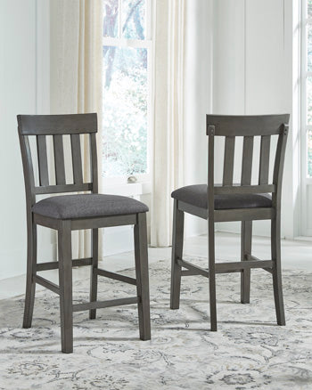 Elite Furniture Outlet - Ashley Furniture - Hallanden Dining Room - Counter Height Bar Stool (Set of 2) / Two-tone Gray - D589-124X2