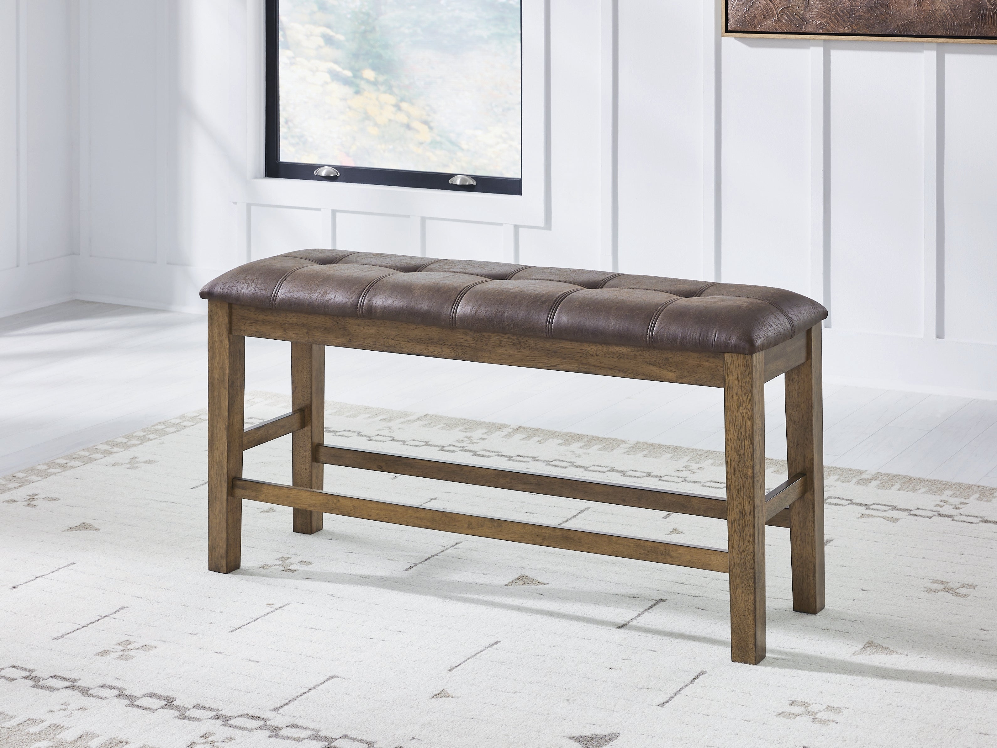 Elite Furniture Outlet - Ashley Furniture - Urbinforte Dining Room - DBL Counter UPH Bench (1/CN) / Light Brown - PCD592-09