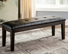 Elite Furniture Outlet - Ashley Furniture - Haddigan Dining Bench - Large UPH Dining Room Bench / Dark Brown / 50"W x 16"D x 19"H - D596-00