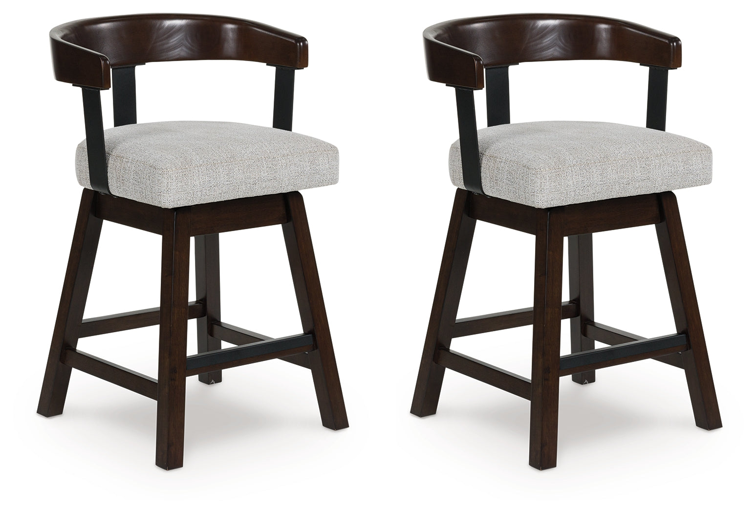 Elite Furniture Outlet - Ashley Furniture - Haddigan Dining Room - Counter Height Barstool (Set of 2) / Dark Brown - D596-224X2
