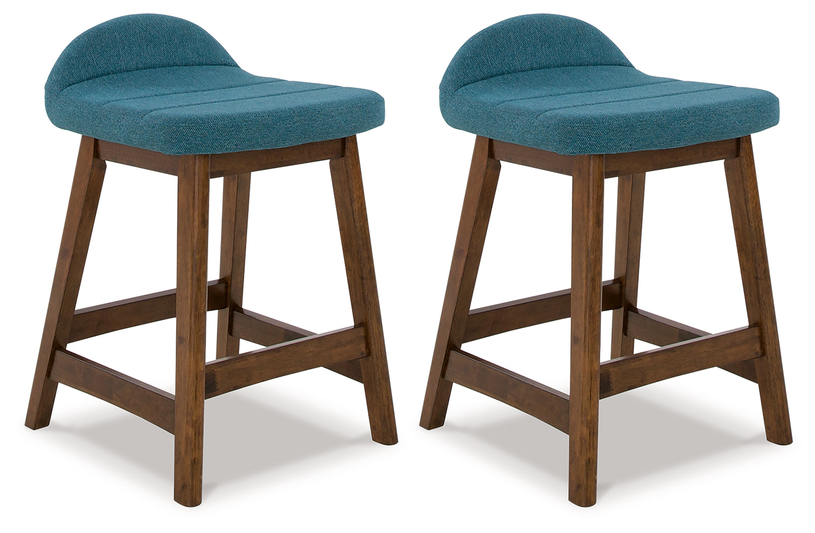 Elite Furniture Outlet - Ashley Furniture - Lyncott Dining Room - Counter Height Bar Stool (Set of 2) / Blue/Brown - D615-324X2