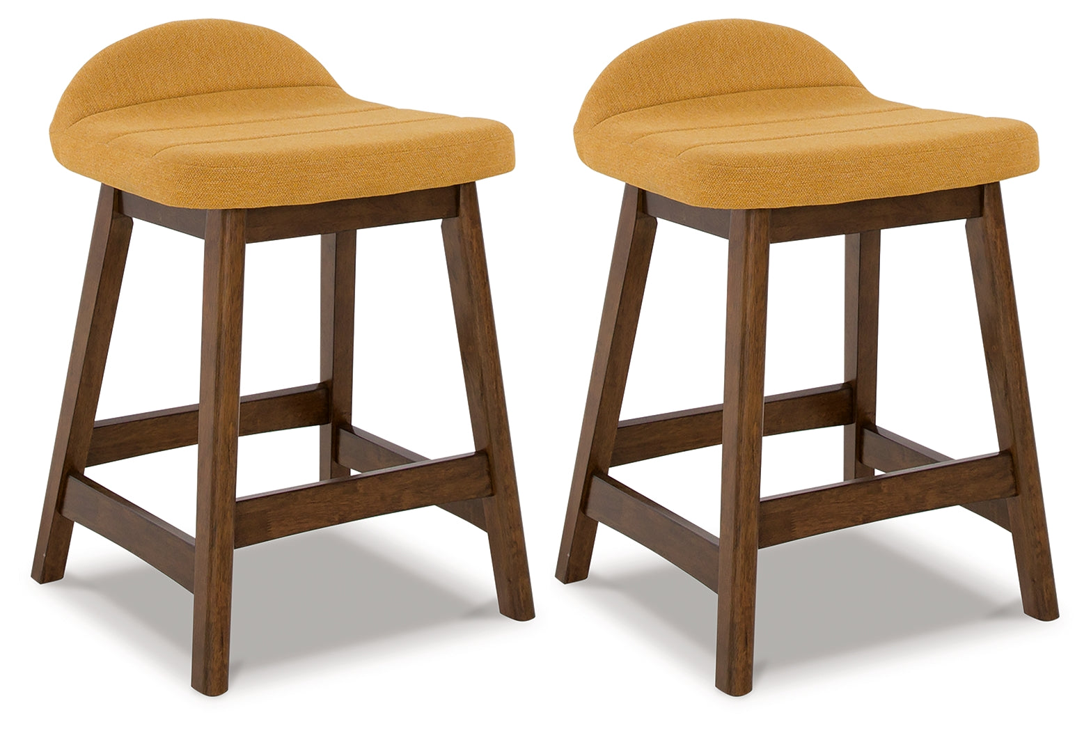 Elite Furniture Outlet - Ashley Furniture - Lyncott Dining Room - Counter Height Bar Stool (Set of 2) / Mustard/Brown - D615-424X2