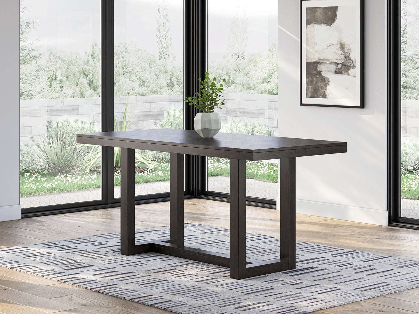 Elite Furniture Outlet - Ashley Furniture - Neymorton Dining Room - RECT Dining Room Counter Table / Dark Grayish Brown - D618-13