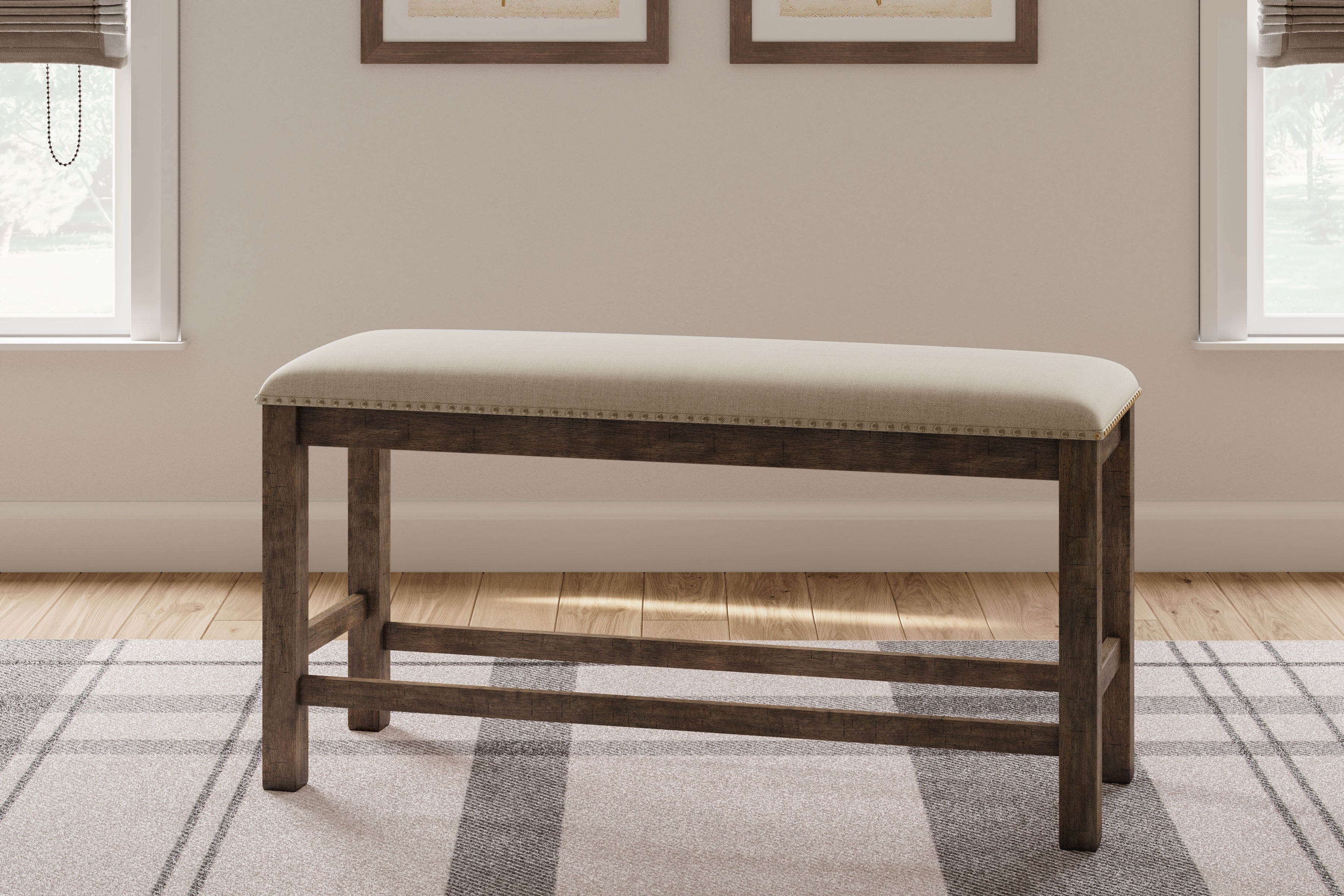 Elite Furniture Outlet - Ashley Furniture - Moriville Dining Room - Double UPH Bench (1/CN) / Beige - D631-09