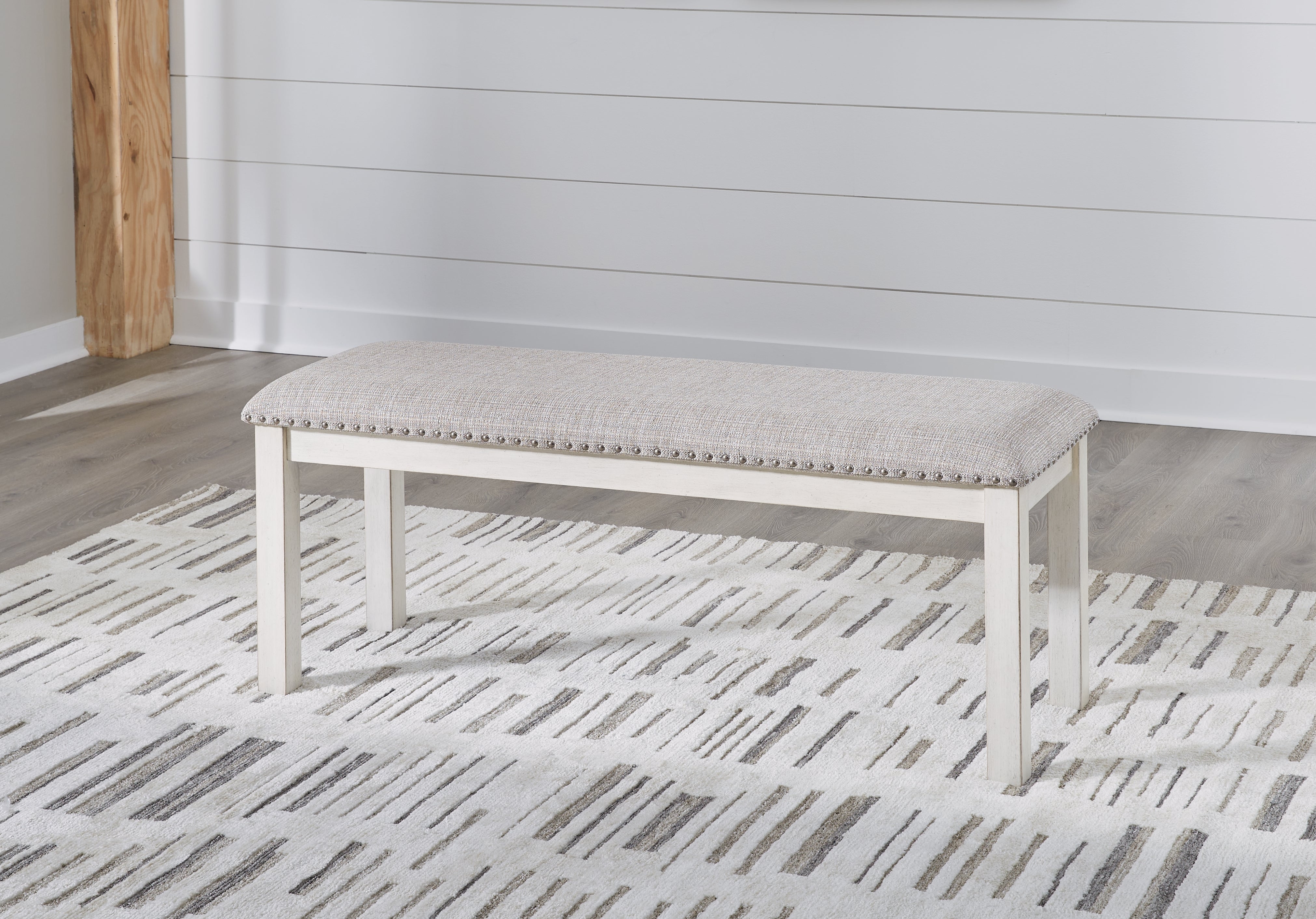 Elite Furniture Outlet - Ashley Furniture - Robbinsdale Dining Room - Large UPH Dining Room Bench / Antique White - D642-00