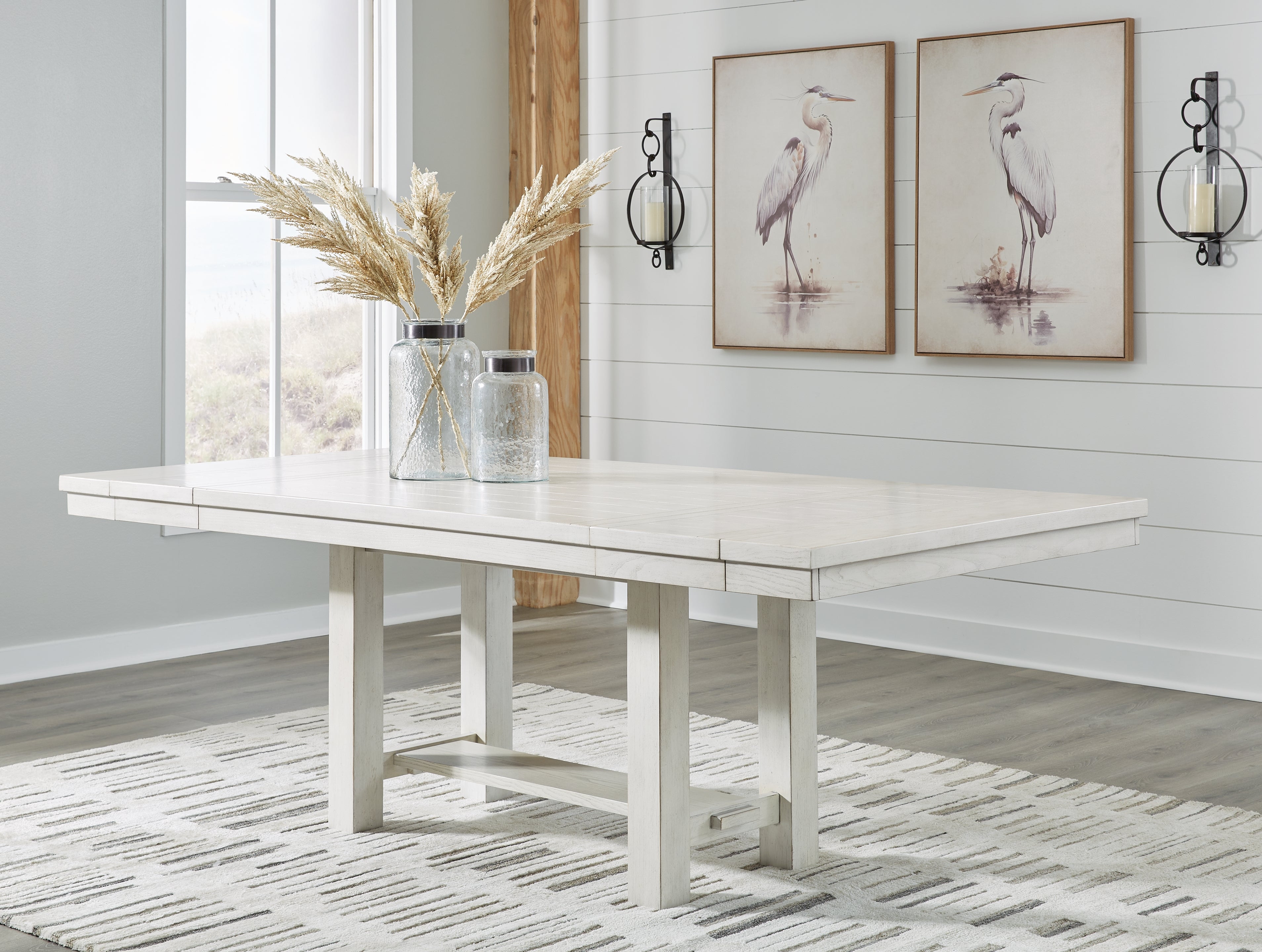 Elite Furniture Outlet - Ashley Furniture - Robbinsdale Dining Room - RECT Dining Room EXT Table / Antique White - D642-45