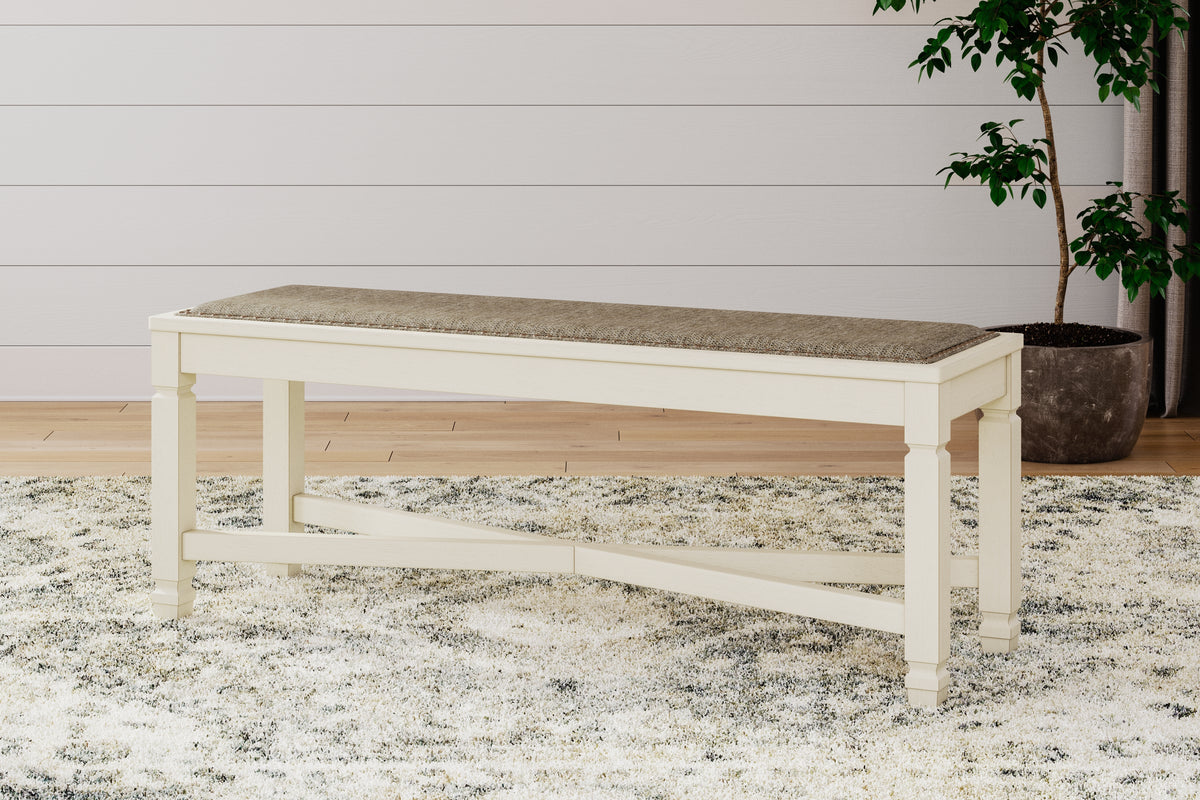 Elite Furniture Outlet - Ashley Furniture - Bolanburg Dining Bench - Large UPH Dining Room Bench / Two-tone / 50"W x 15"D x 20"H - D647-00