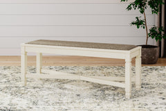Elite Furniture Outlet - Ashley Furniture - Bolanburg Dining Bench - Large UPH Dining Room Bench / Two-tone / 50"W x 15"D x 20"H - D647-00