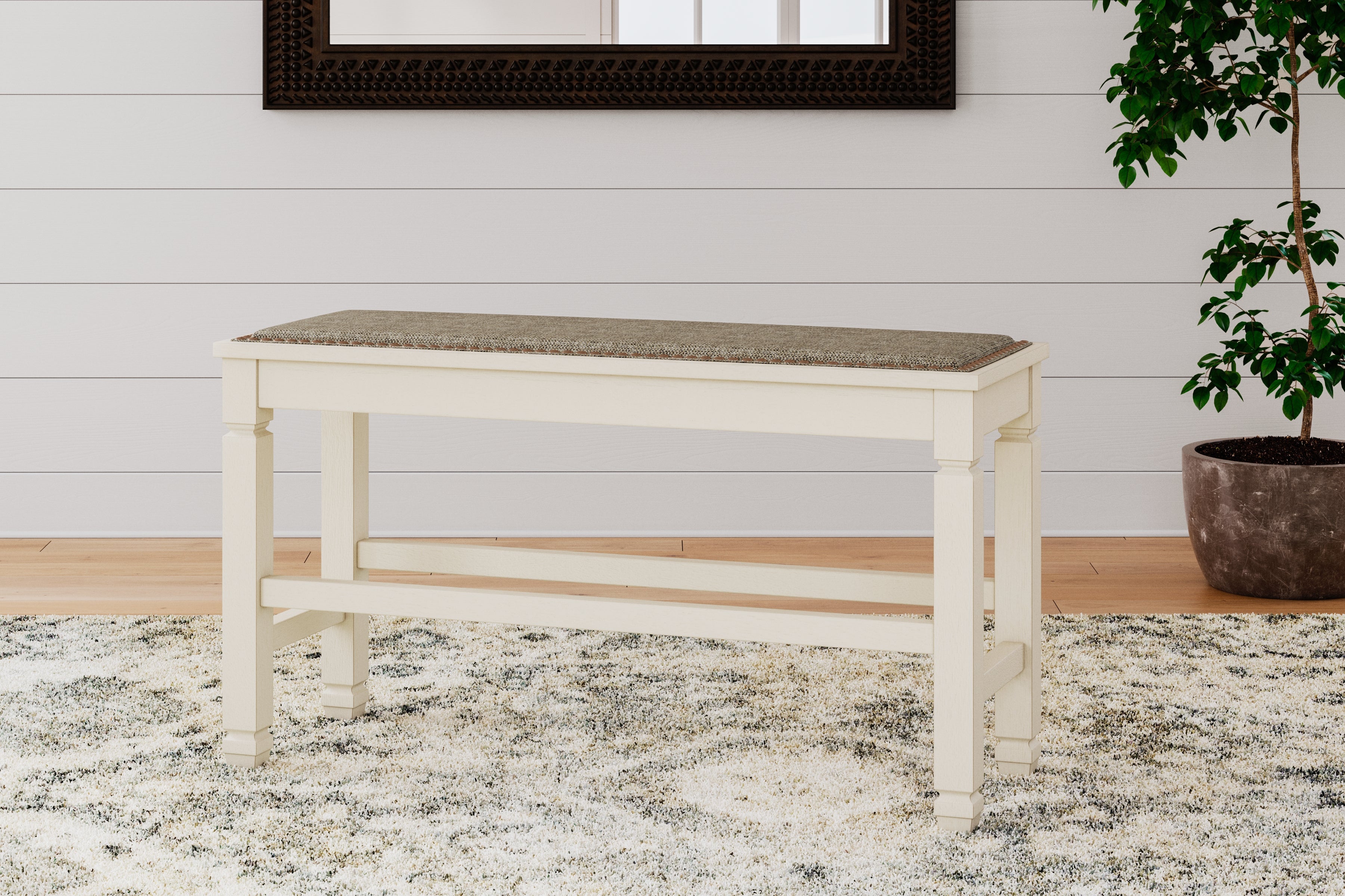 Elite Furniture Outlet - Ashley Furniture - Bolanburg Dining Room - DBL Counter UPH Bench (1/CN) / Two-tone - D647-09