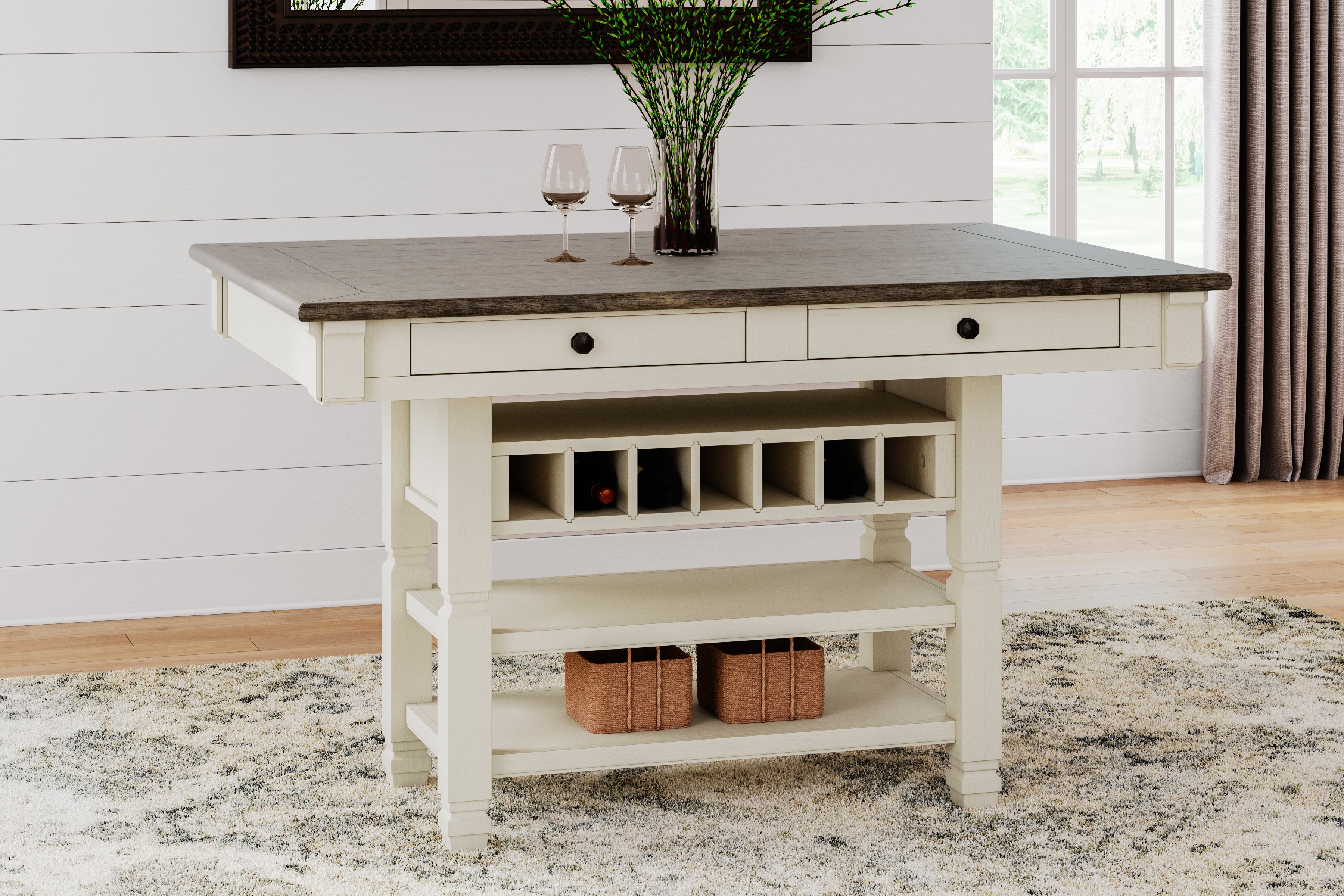 Elite Furniture Outlet - Ashley Furniture - Bolanburg Dining Room - RECT Dining Room Counter Table / Two-tone - D647-32