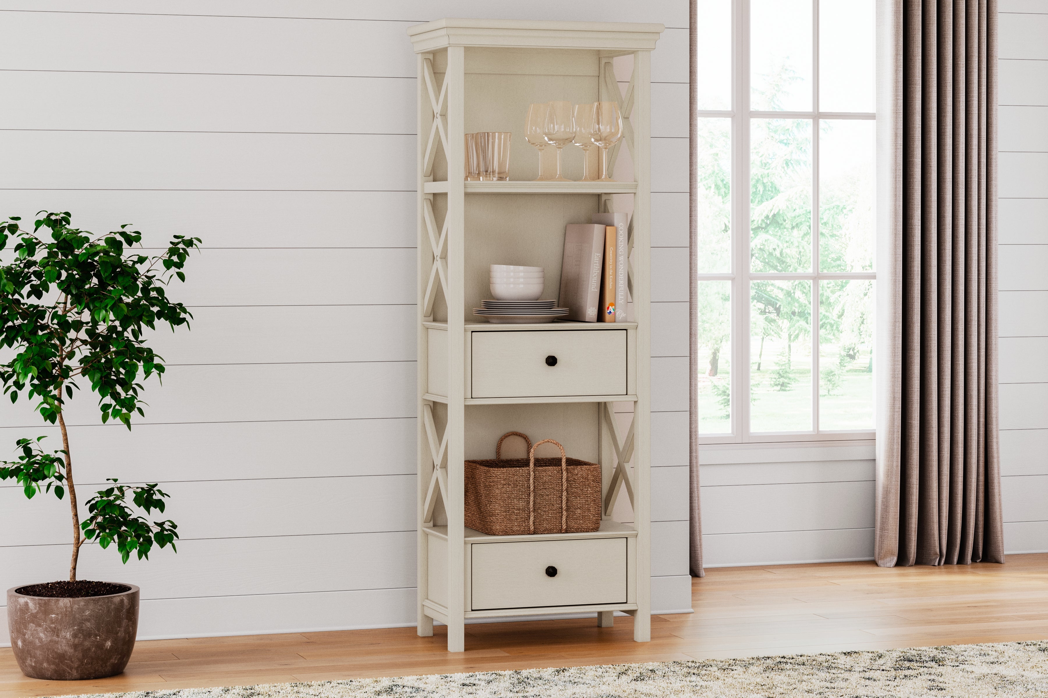 Elite Furniture Outlet - Ashley Furniture - Bolanburg Dining Room - Display Cabinet / Antique White - D647-76