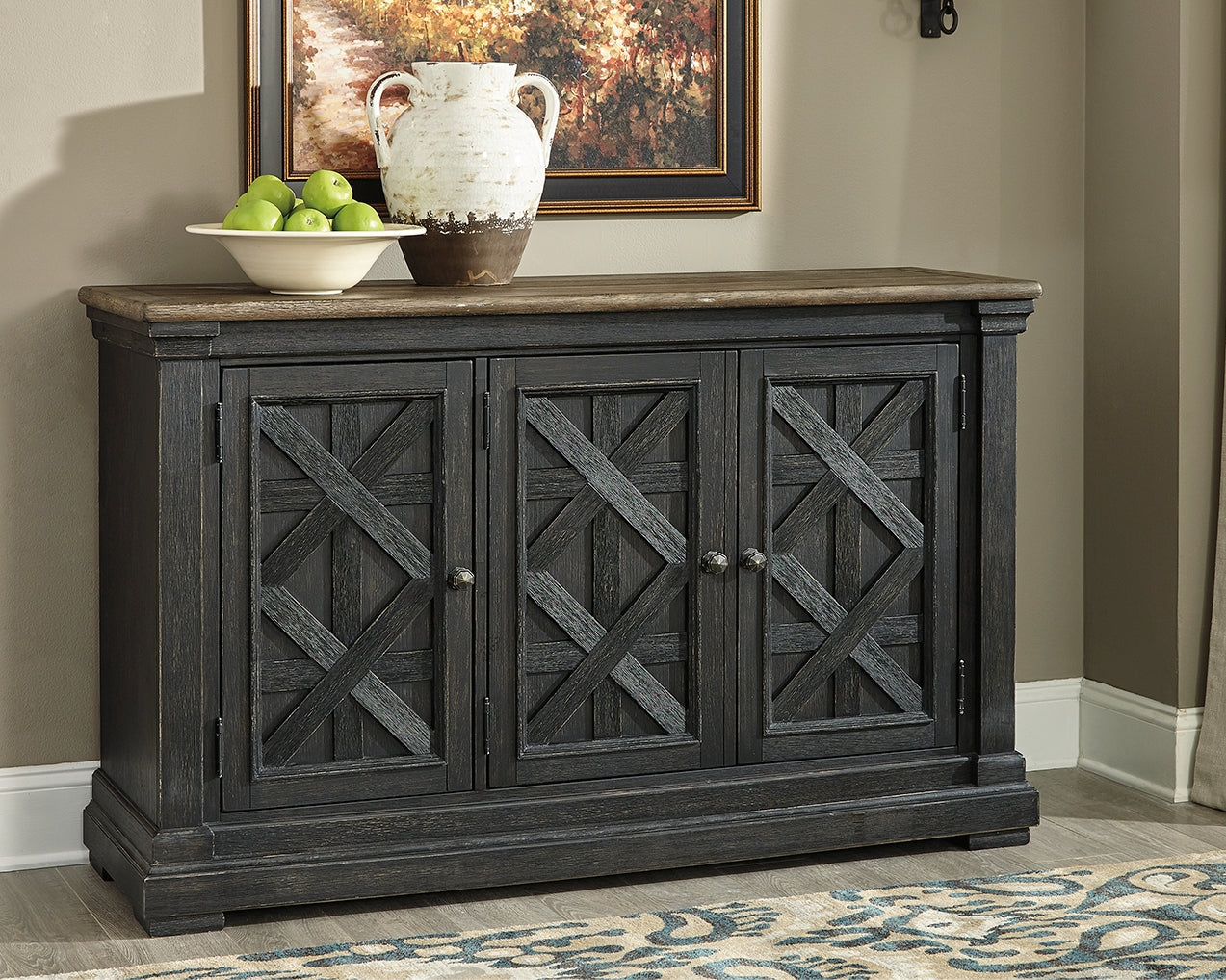 Elite Furniture Outlet - Ashley Furniture - Tyler Creek Dining Room - Dining Room Server / Black/Gray / 58"W x 18"D x 36"H - D736-60
