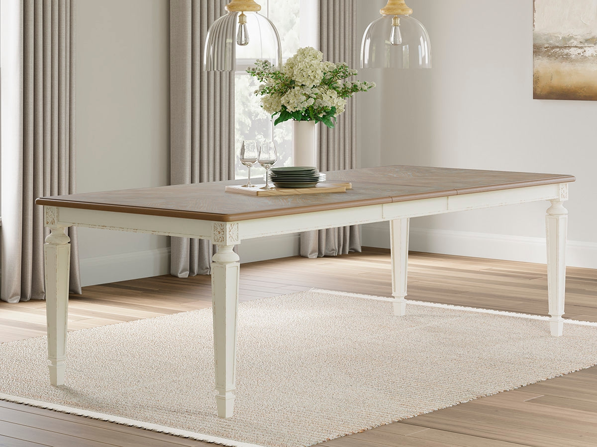 Elite Furniture Outlet - Ashley Furniture - Realyn Dining Room - RECT Dining Room EXT Table / Chipped White - D743-45