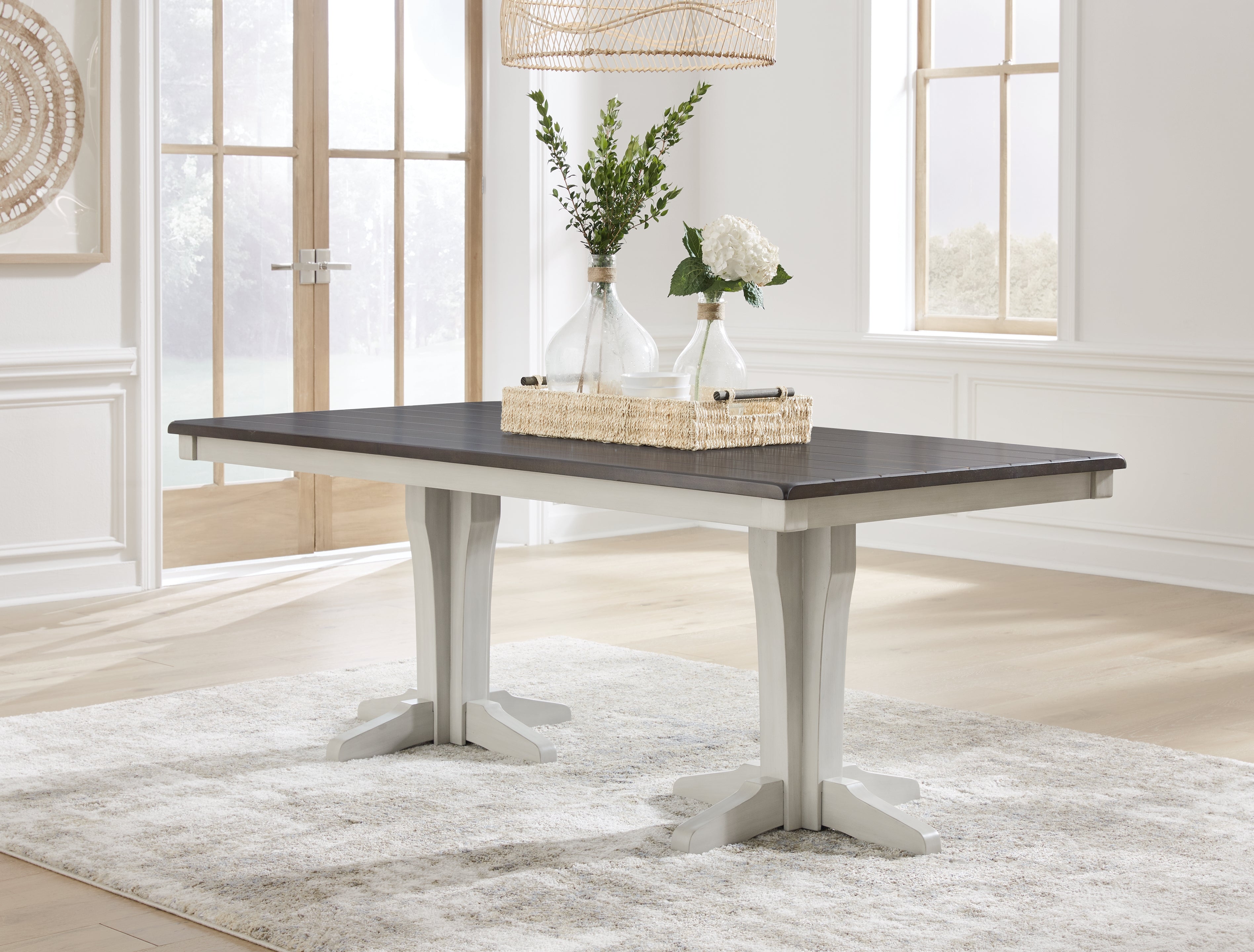 Elite Furniture Outlet - Ashley Furniture - Darborn Dining Room - Dining Table / Gray/Brown / 40"W x 78"D x 30"H - D796D3