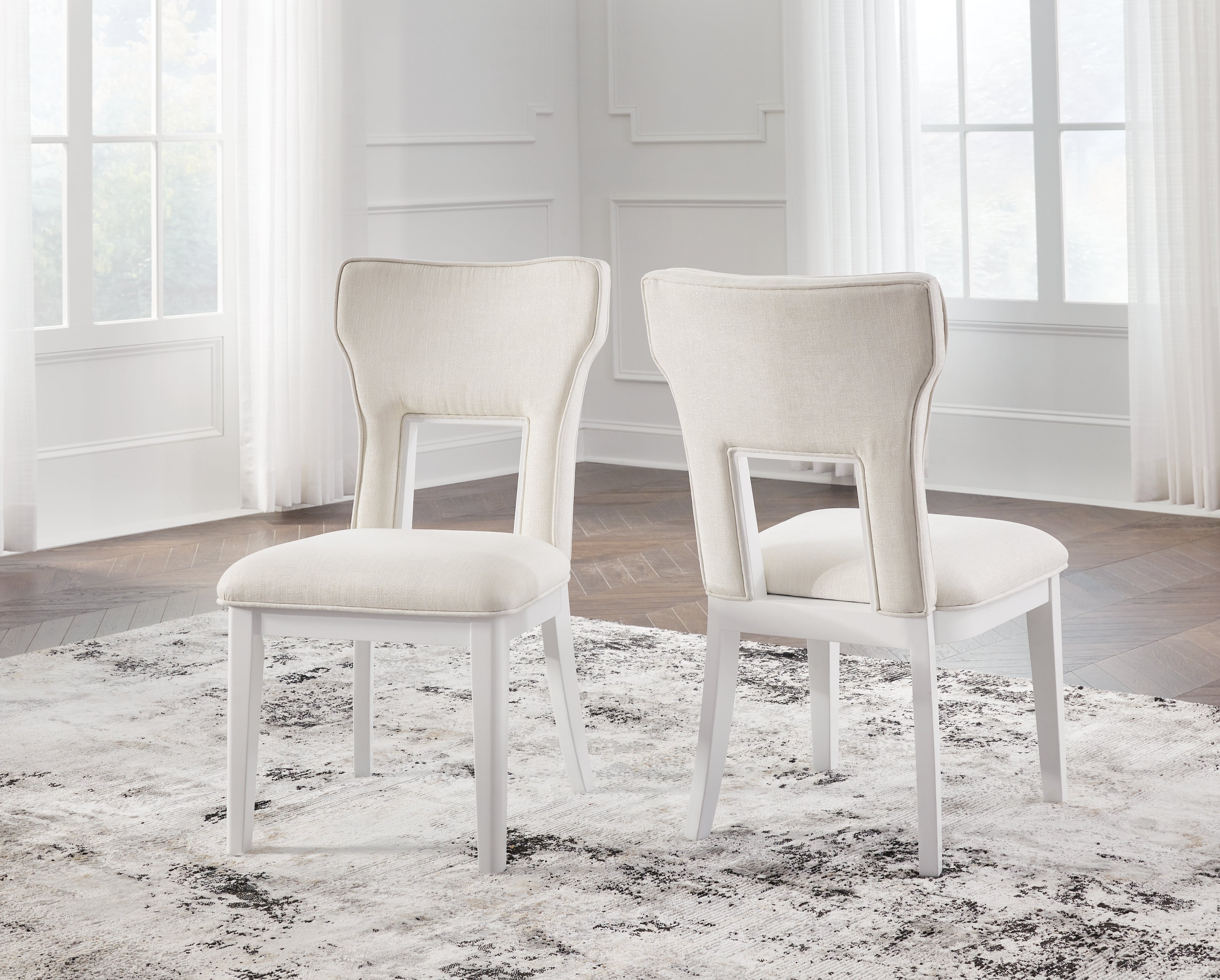 Elite Furniture Outlet - Ashley Furniture - Chalanna Dining Room - Dining Chair (Set of 2) / White - D822-01X2