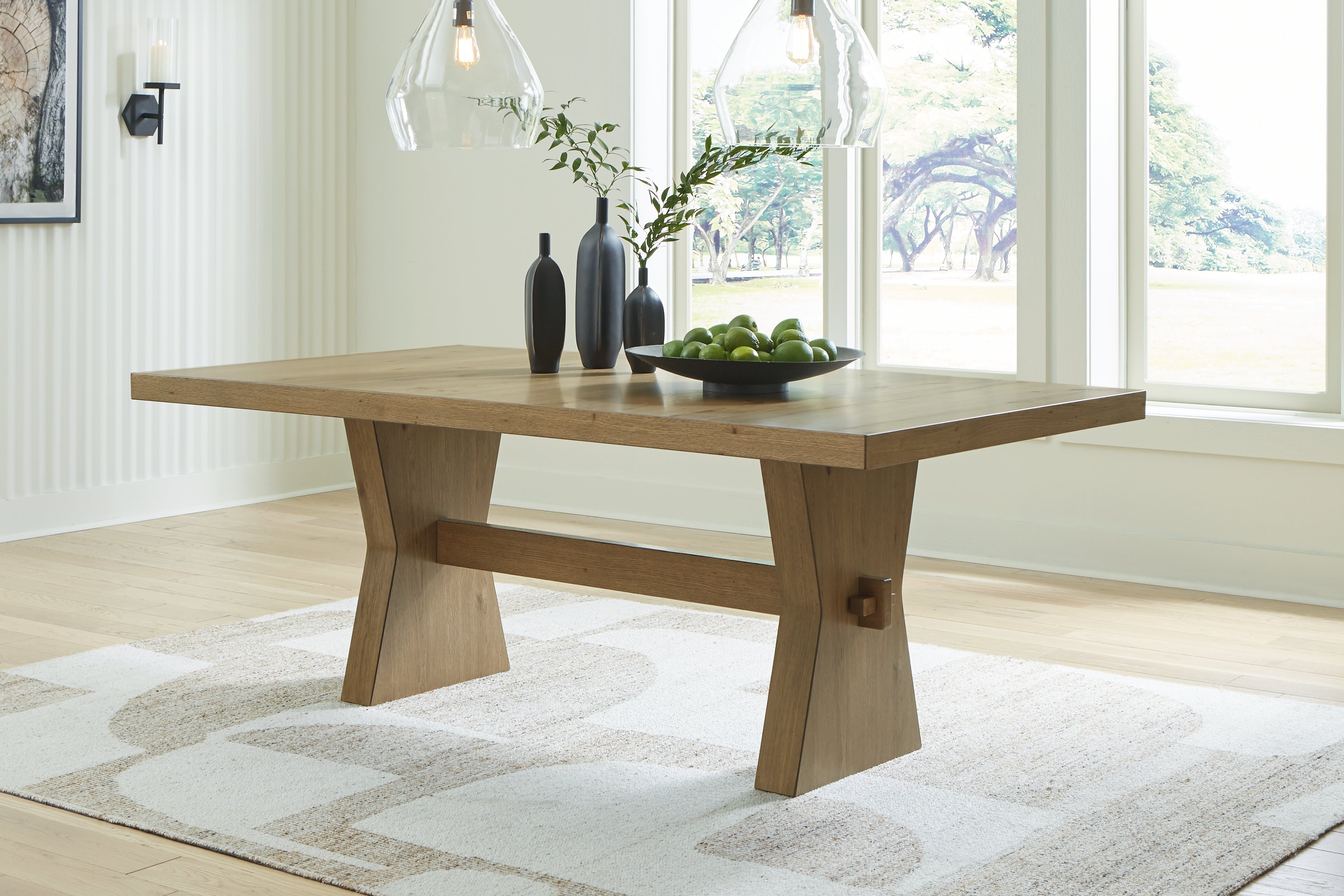 Elite Furniture Outlet - Ashley Furniture - Galliden Dining Room - Rectangular Dining Room Table / Light Brown - D841-45