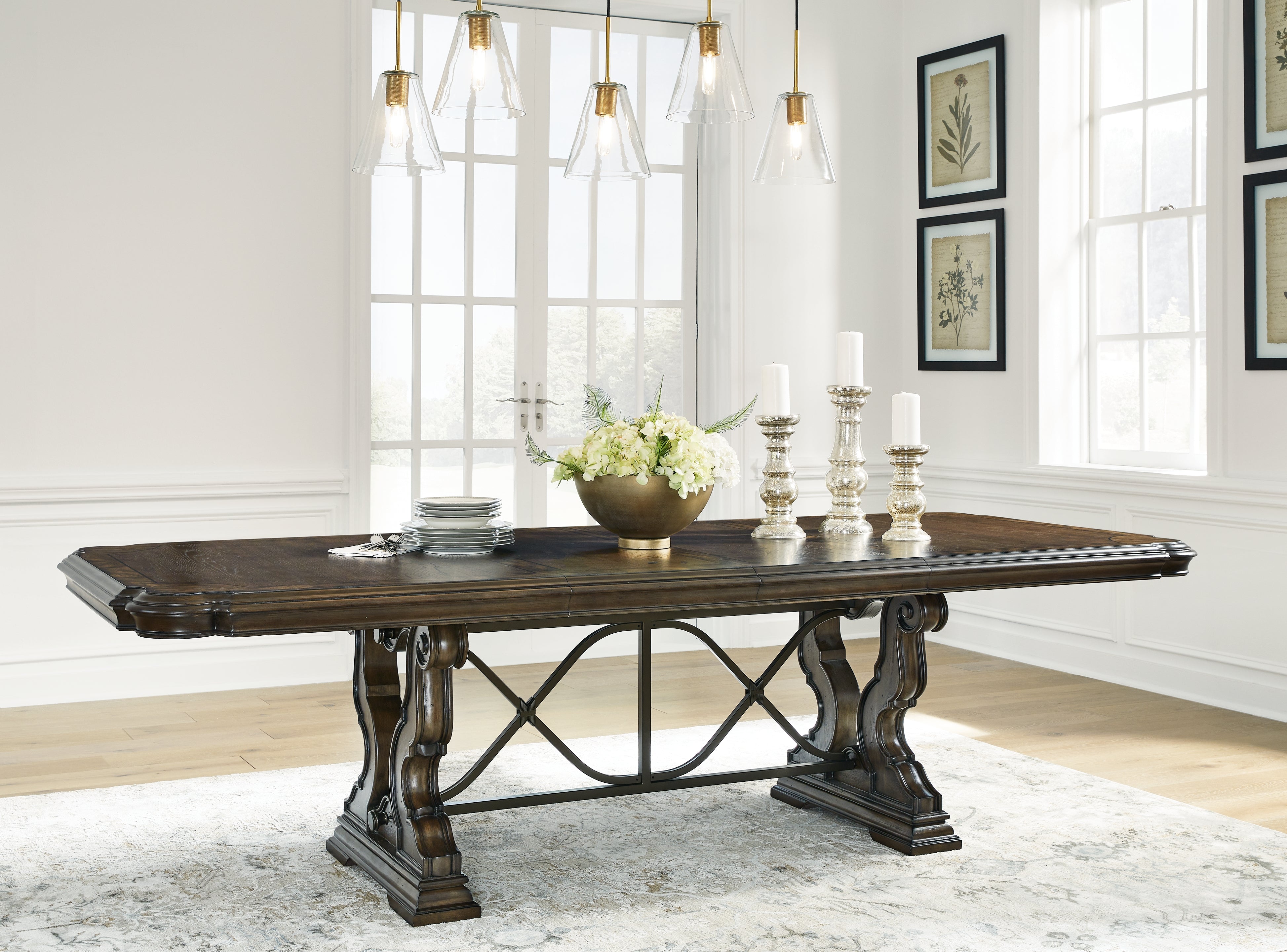 Elite Furniture Outlet - Ashley Furniture - Maylee Dining Room - Dining Extension Table / Dark Brown / 44"W x 108.5"D x 30"H - D947D5