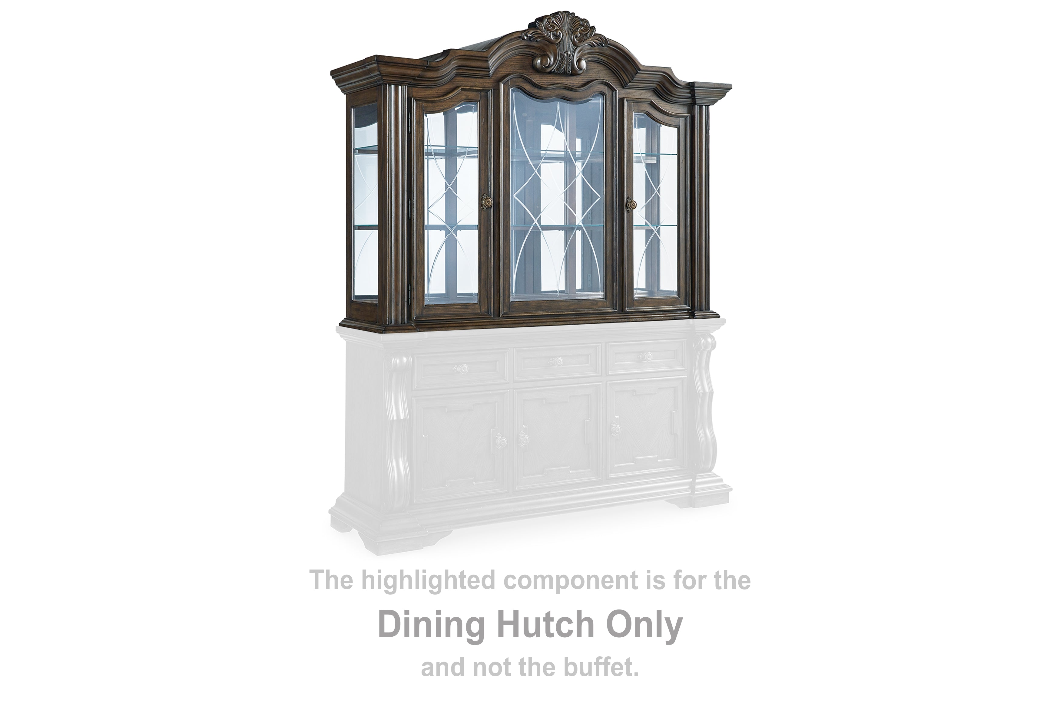 Elite Furniture Outlet - Ashley Furniture - Maylee Dining Room - Dining Room Hutch / Dark Brown / 72"W x 21"D x 55"H - D947-81
