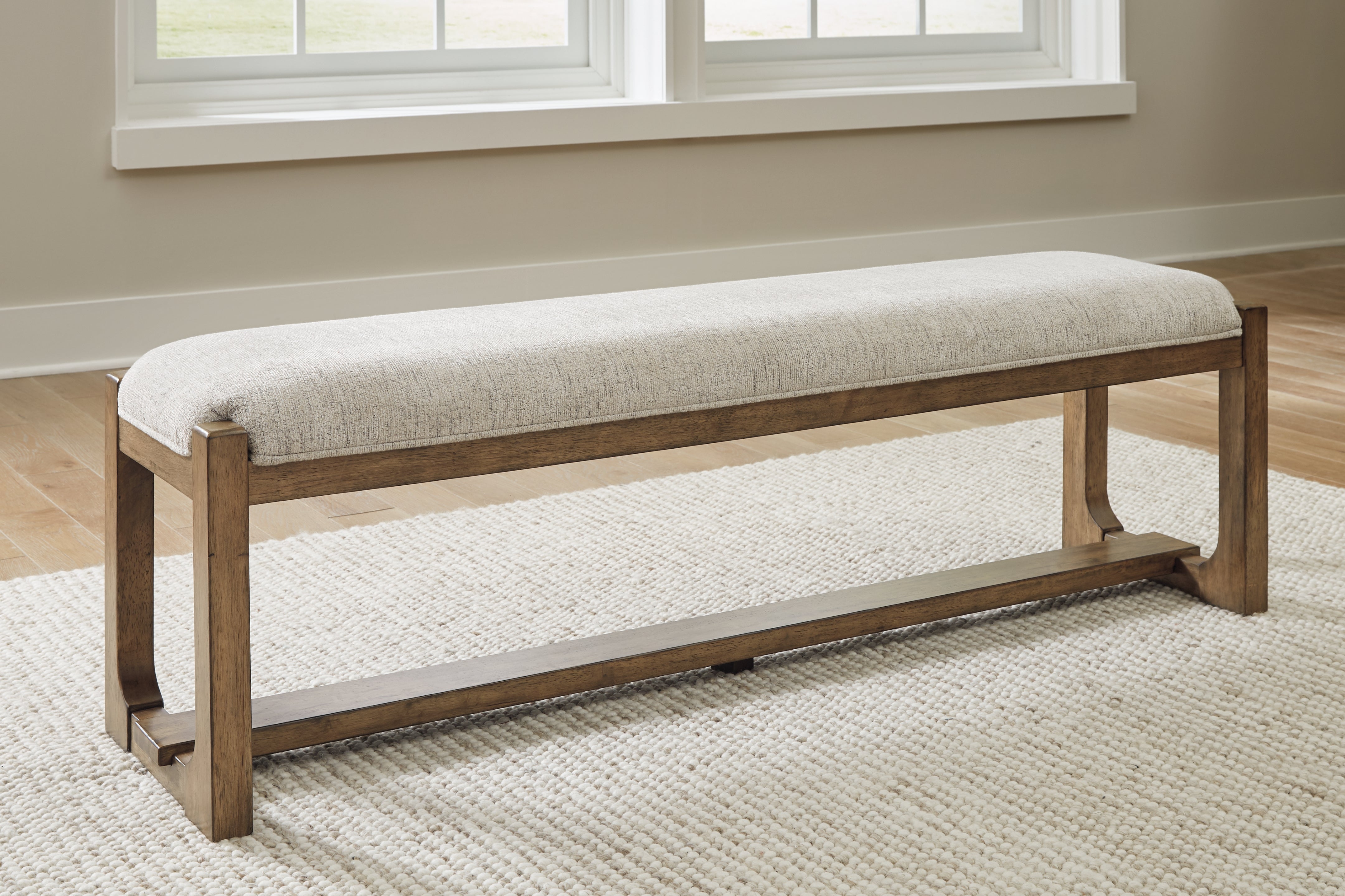 Elite Furniture Outlet - Ashley Furniture - Cabalynn Dining Room - Large UPH Dining Room Bench / Oatmeal/Light Brown - D974-00