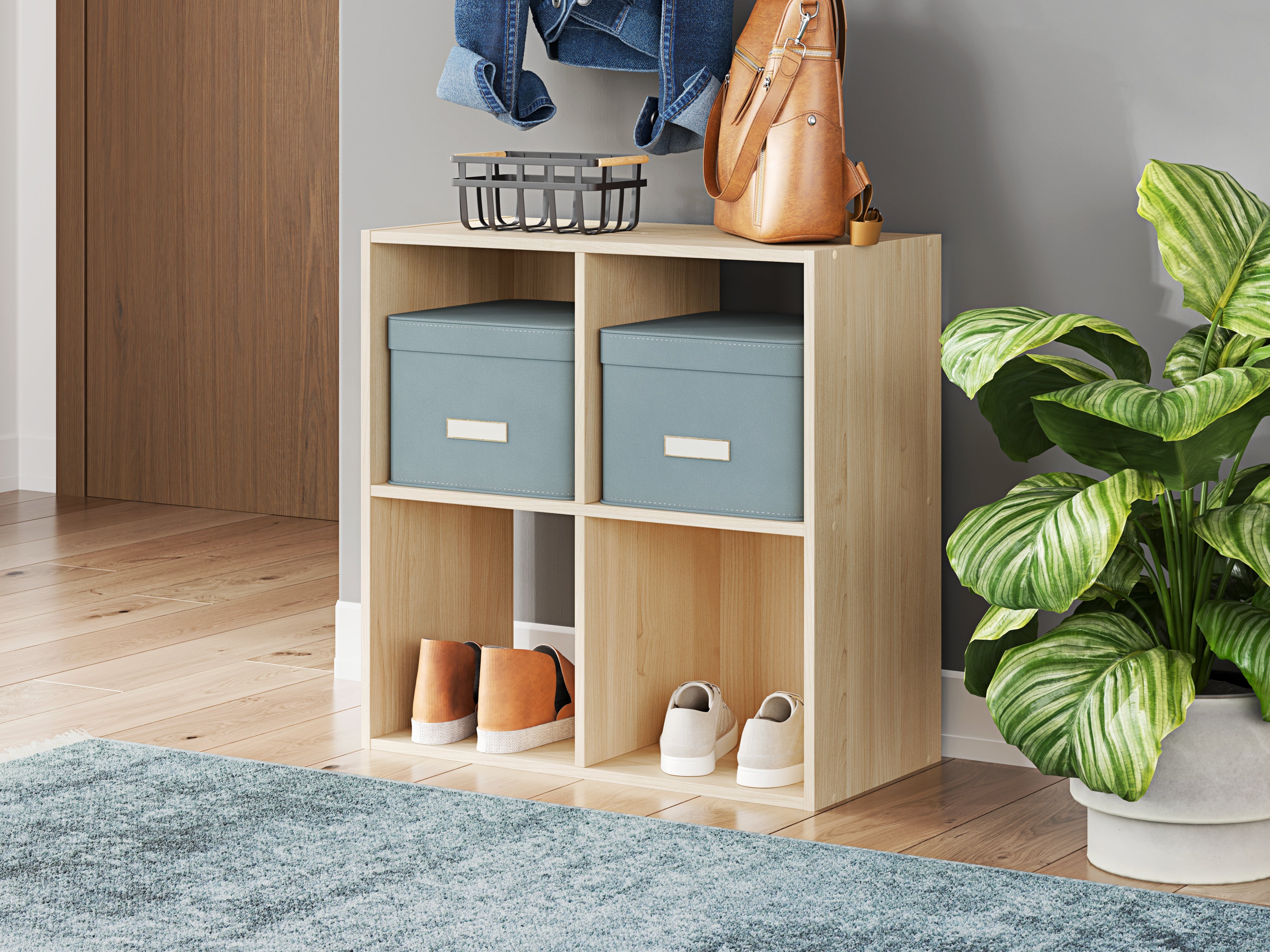Elite Furniture Outlet - Ashley Furniture - Piperton Four Cube Organizer - Four Cube Organizer / Charcoal - EA5514-2X2