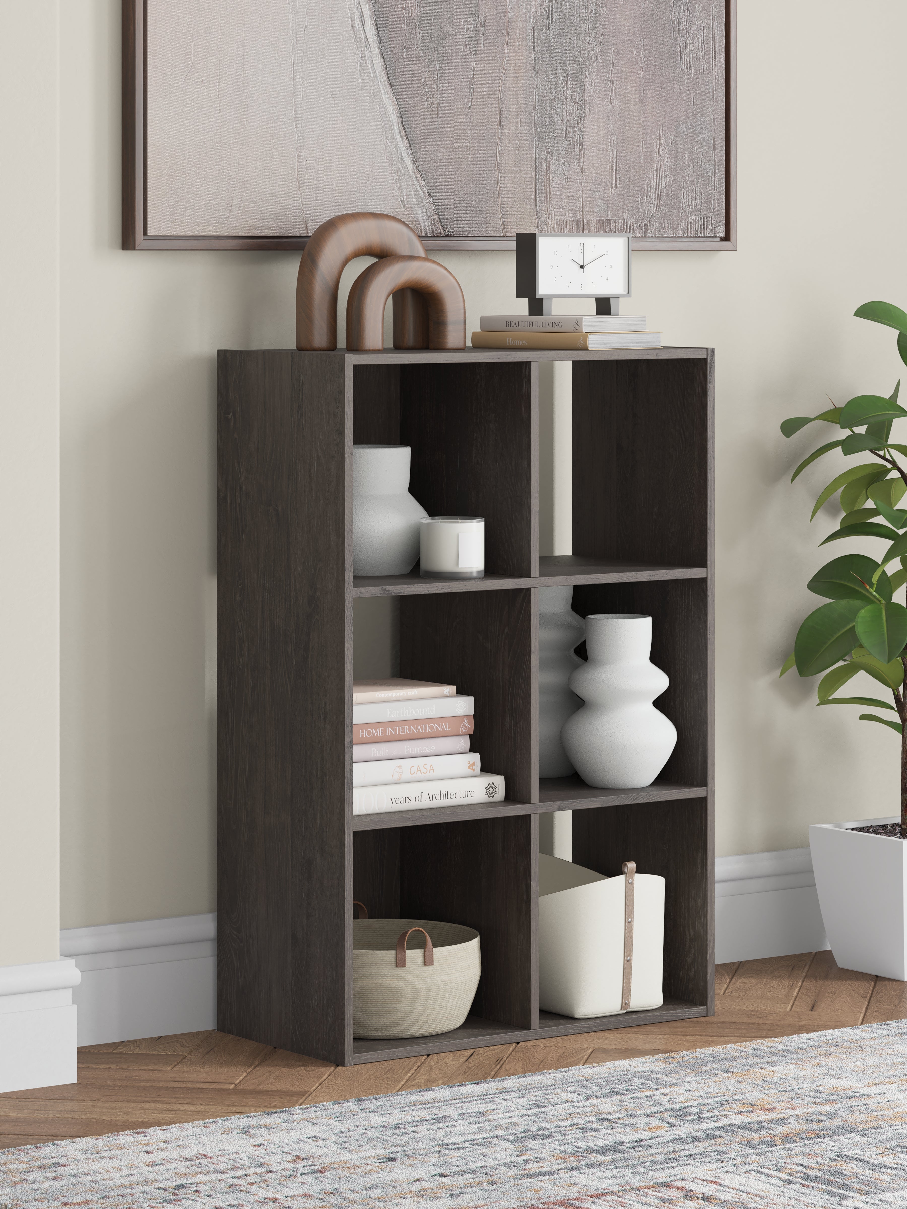 Elite Furniture Outlet - Ashley Furniture - Piperton Six Cube Organizer - Six Cube Organizer / Charcoal - EA5514-3X2
